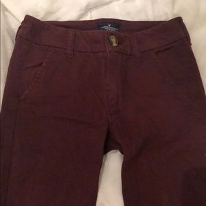 Maroon skinny jeans